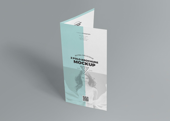 Slick Free 2 Fold Brochure Mockup PSD