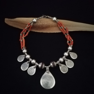 Handmade Tuareg Necklace with Silver Spirals: A Tribute to Amazigh Craftsmanship beauty