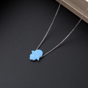 Discover Serenity with our Blue Hamsa Necklace | Buy Now for Spiritual Elegance