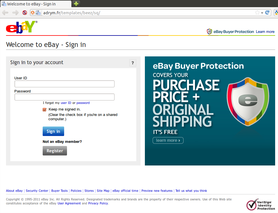 Ebay Phishing Examples