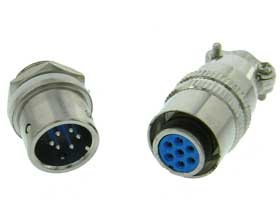 Mini Latching 12mm Connector Pair. 6 Pin